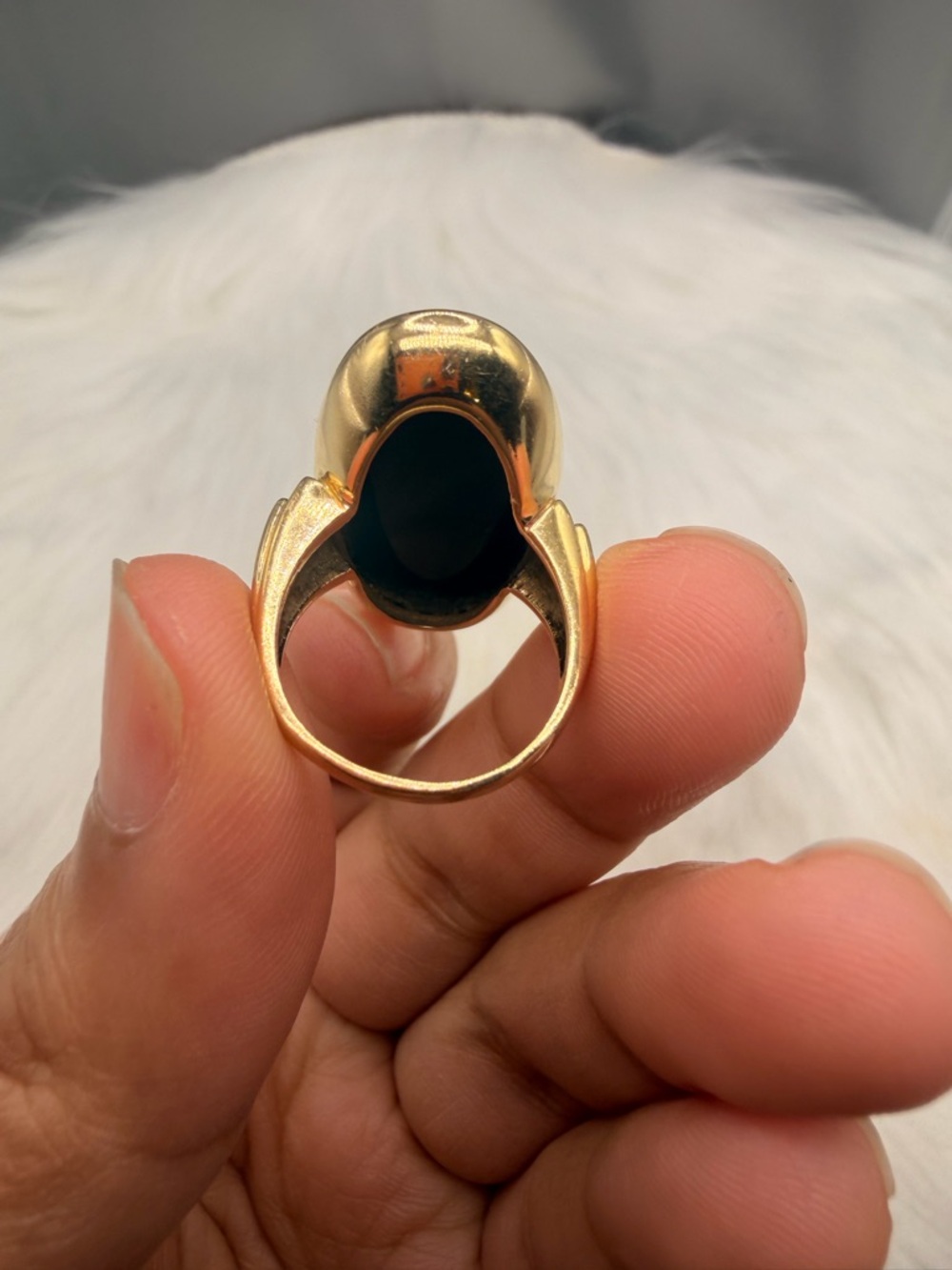 14k Yellow Gold Vintage Onyx Ring Size 7. - Picture 3 of 14